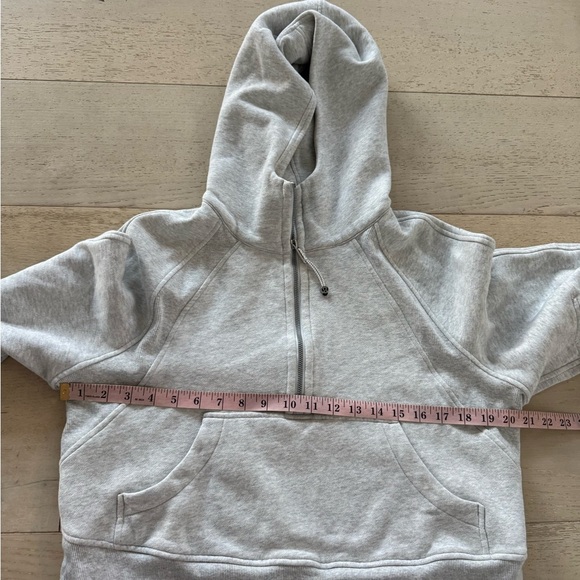 LULULEMON scuba oversized 1/2zip HOODIE light gray XS/S - Picture 8 of 10